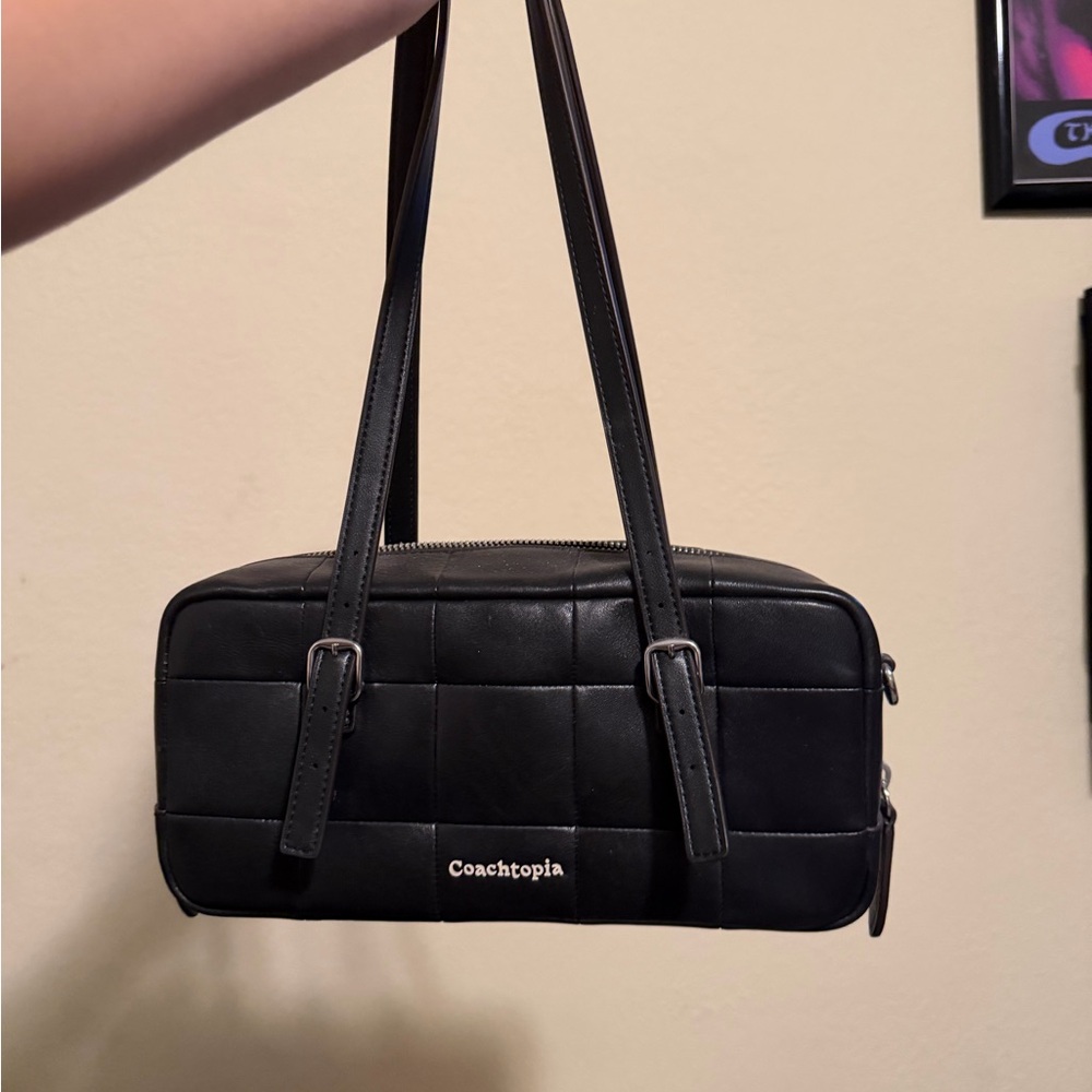 Coachtopia Black Quilted Shoulder Bag with Dual Straps